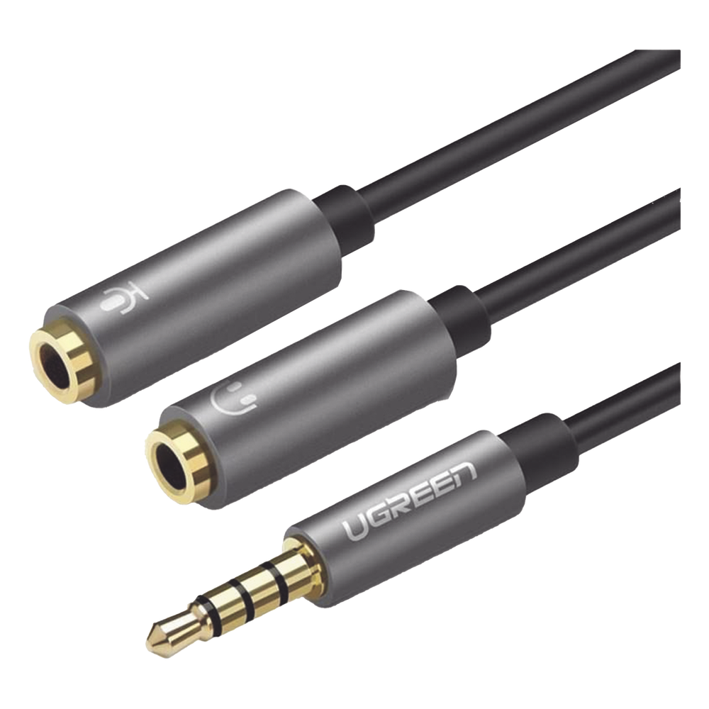 Cable Divisor en Y / De 3.5 mm Macho a Dos Salidas de 3.5 mm Hembra / CTIA, TRS / Núcleo de Cobre / TPE / Longitud 20 cm / Ideal para Separar el Micrófono de los Auriculares