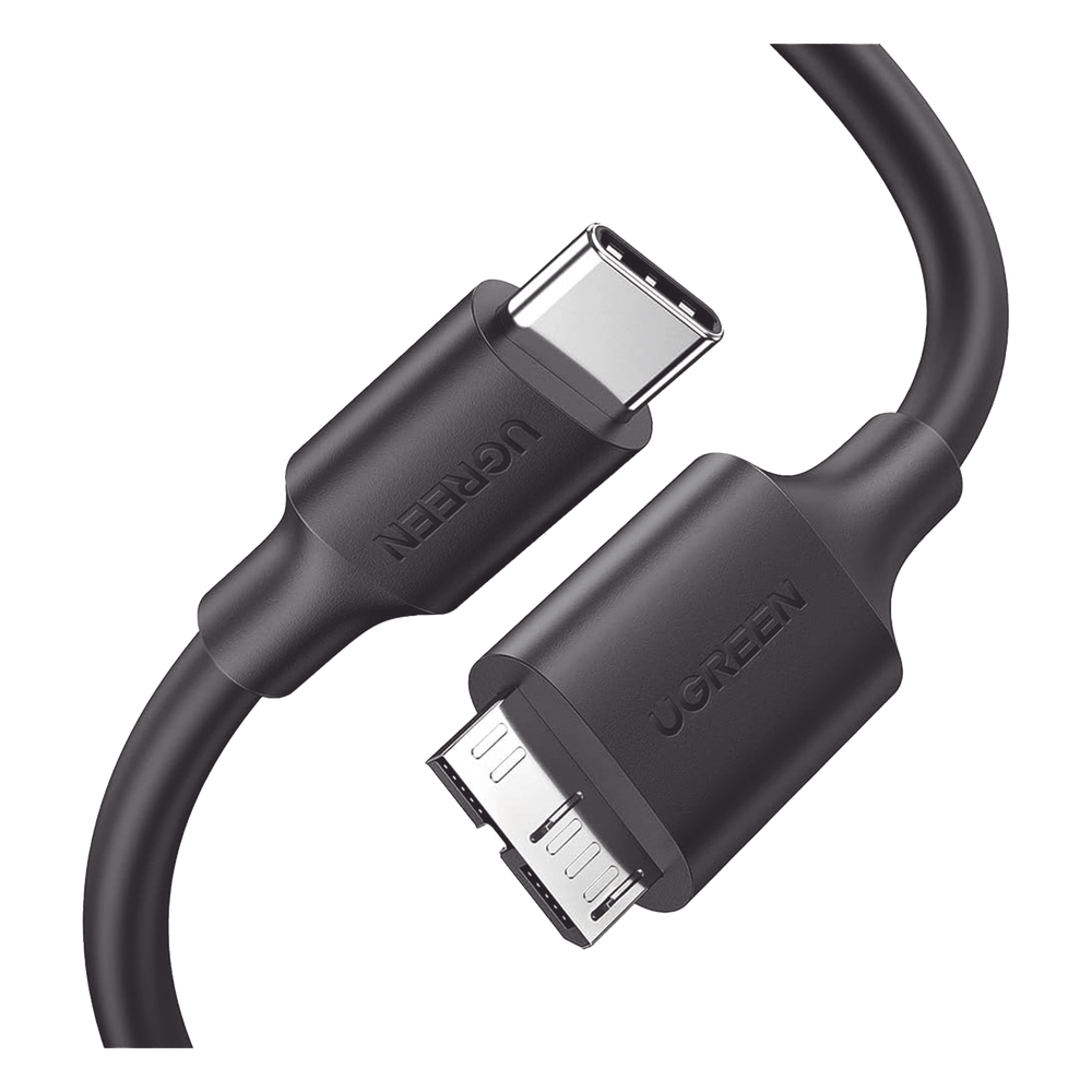 Cable USB Tipo C 3.0 a Micro Tipo B | 1m |Carga Rápida | 5 Gbps | Transferencia de Datos | Blindaje Interior Múltiple | Compatible con Disco Duro Externo, Portátiles, Seagate, Nikon, Canon.