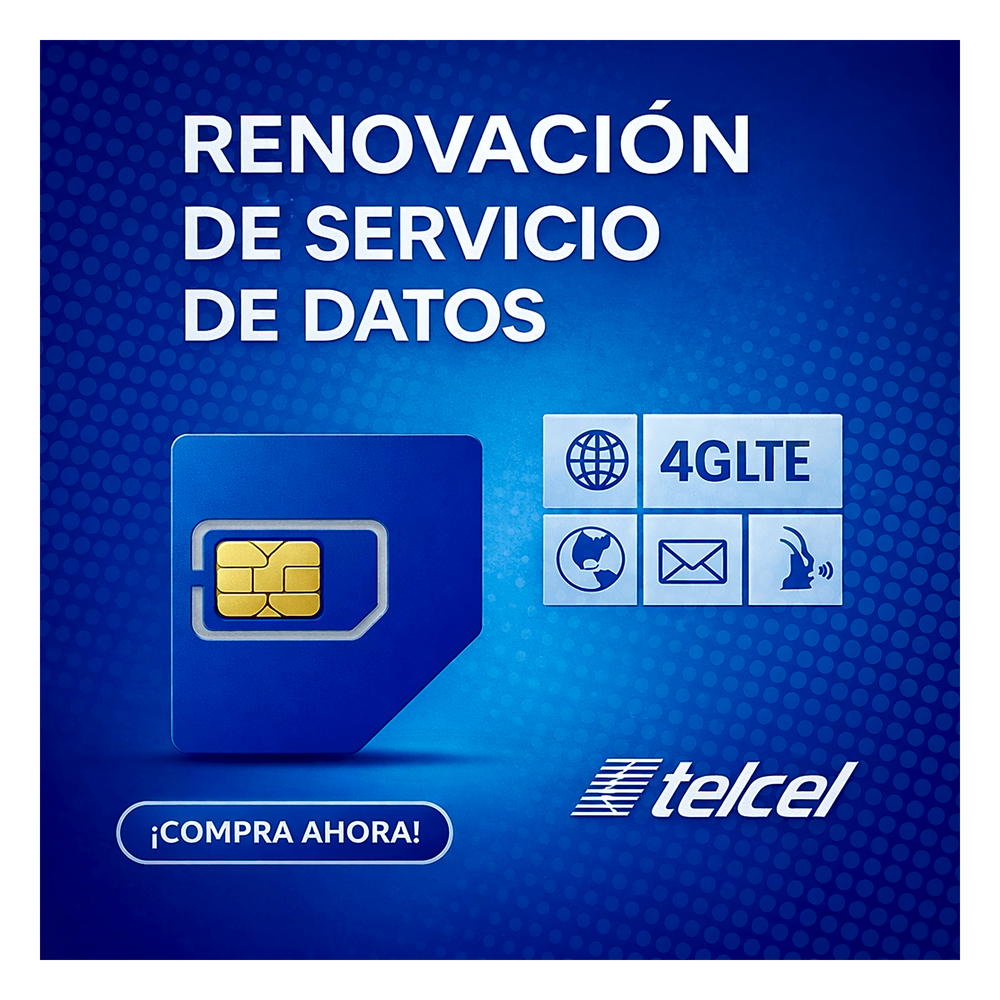 Renovación de plan anual de servicio de 10GB para SIM TELCEL