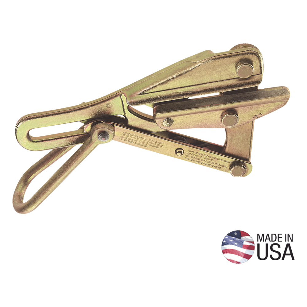 Tensor Grillo tipo Chicago™ para Cable Desnudo (ACSR, AAC, Cobre), de 19 a 22 mm (0.74" a 0.86"). Carga Máxima Segura: 8000 lb (3629 kg).