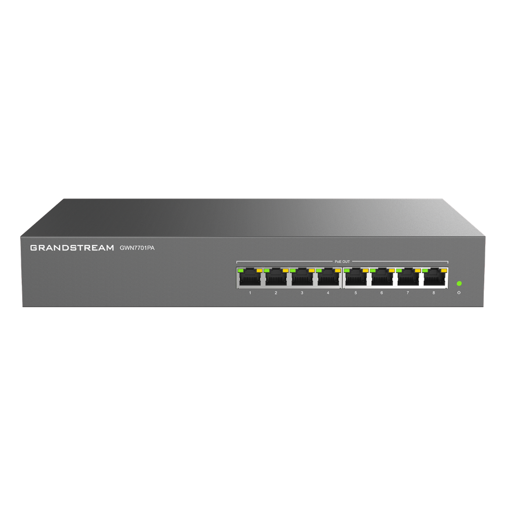 Switch PoE+ Gigabit No Administrable / 8 puertos 10/100/1000 Mbps / 8 puertos PoE+ / hasta 145W