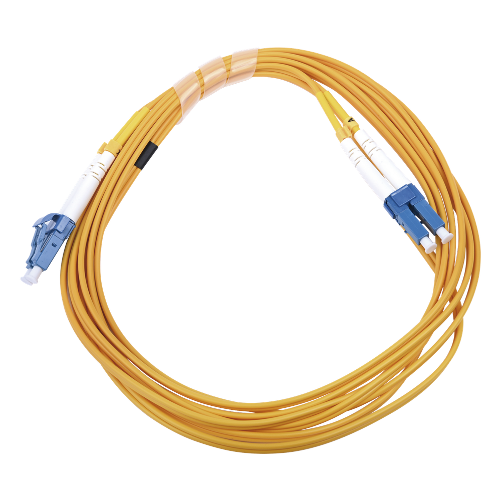 Jumper de Fibra Óptica Monomodo 9/125 LC/UPC-LC/UPC, PVC, 2.0 mm, Dúplex, Amarillo, 3 Metros (9.84 Pies)