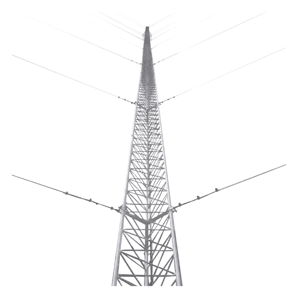 Kit de Torre Arriostrada de Techo de 15 m con Tramo STZ30G Galvanizada por Inmersión en Caliente (No incluye retenida).