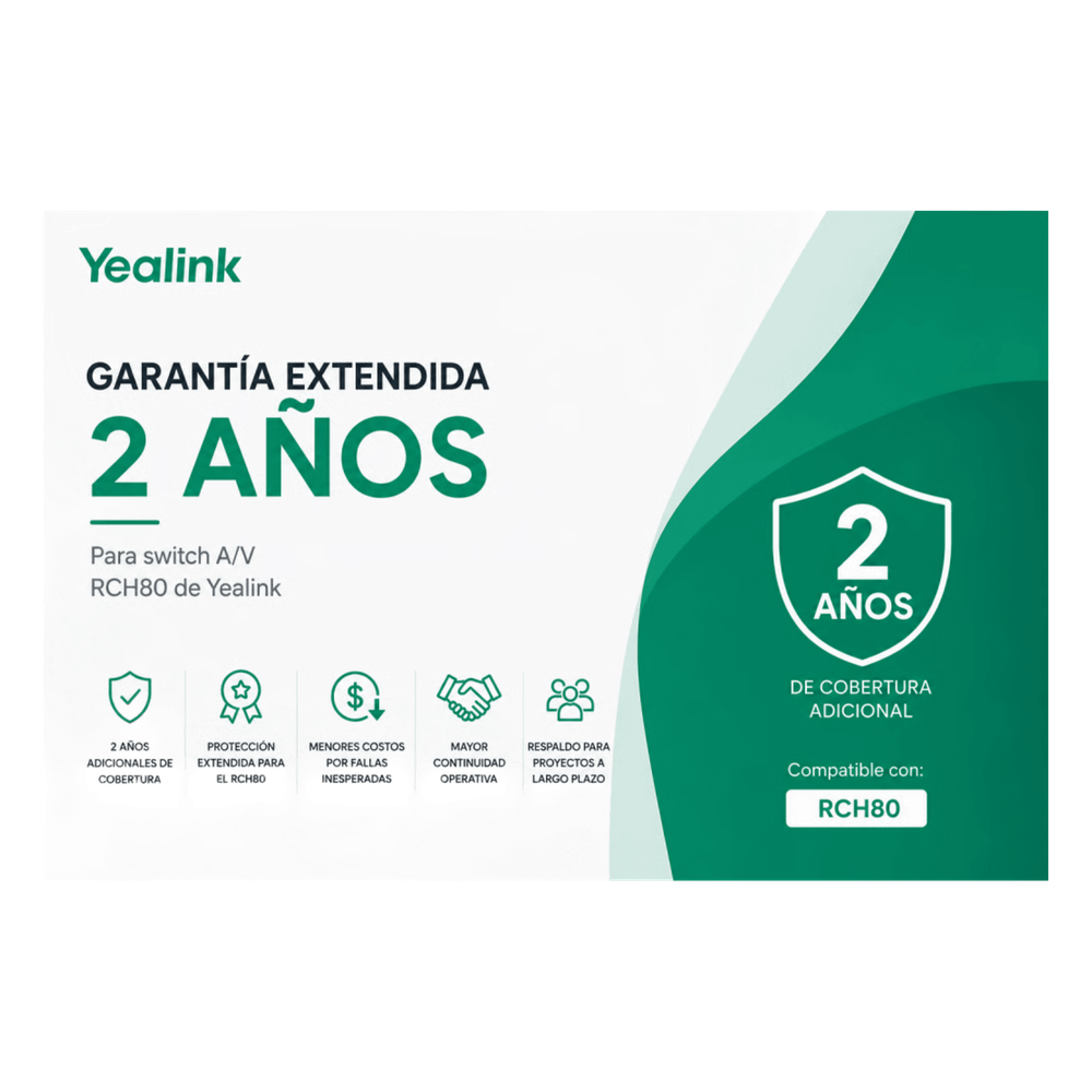Garantia Extendida de 2 Años para Switch RCH80 de Yealink