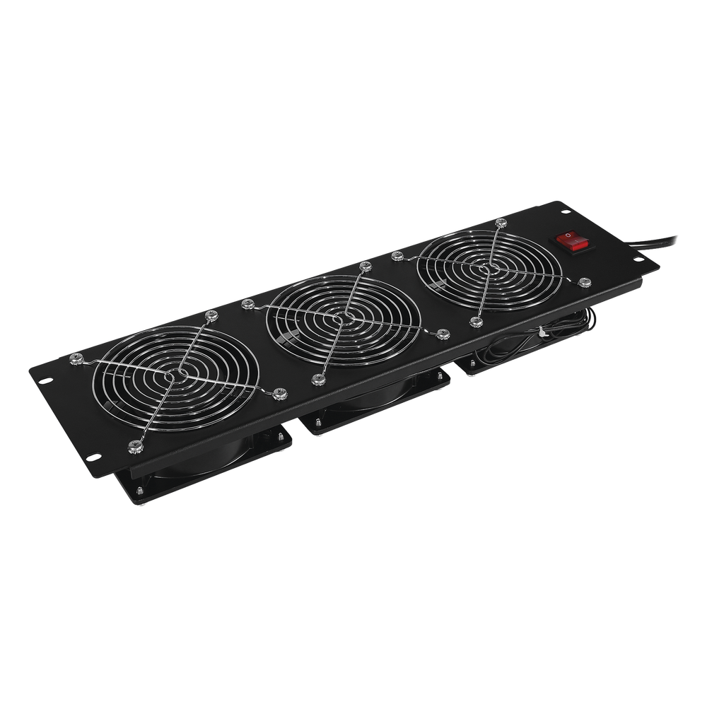 Kit de 3 Ventiladores para Montaje en Rack de 19 in, Alimentación 220 Vca con Plug IEC C14, 3 UR, Color Negro