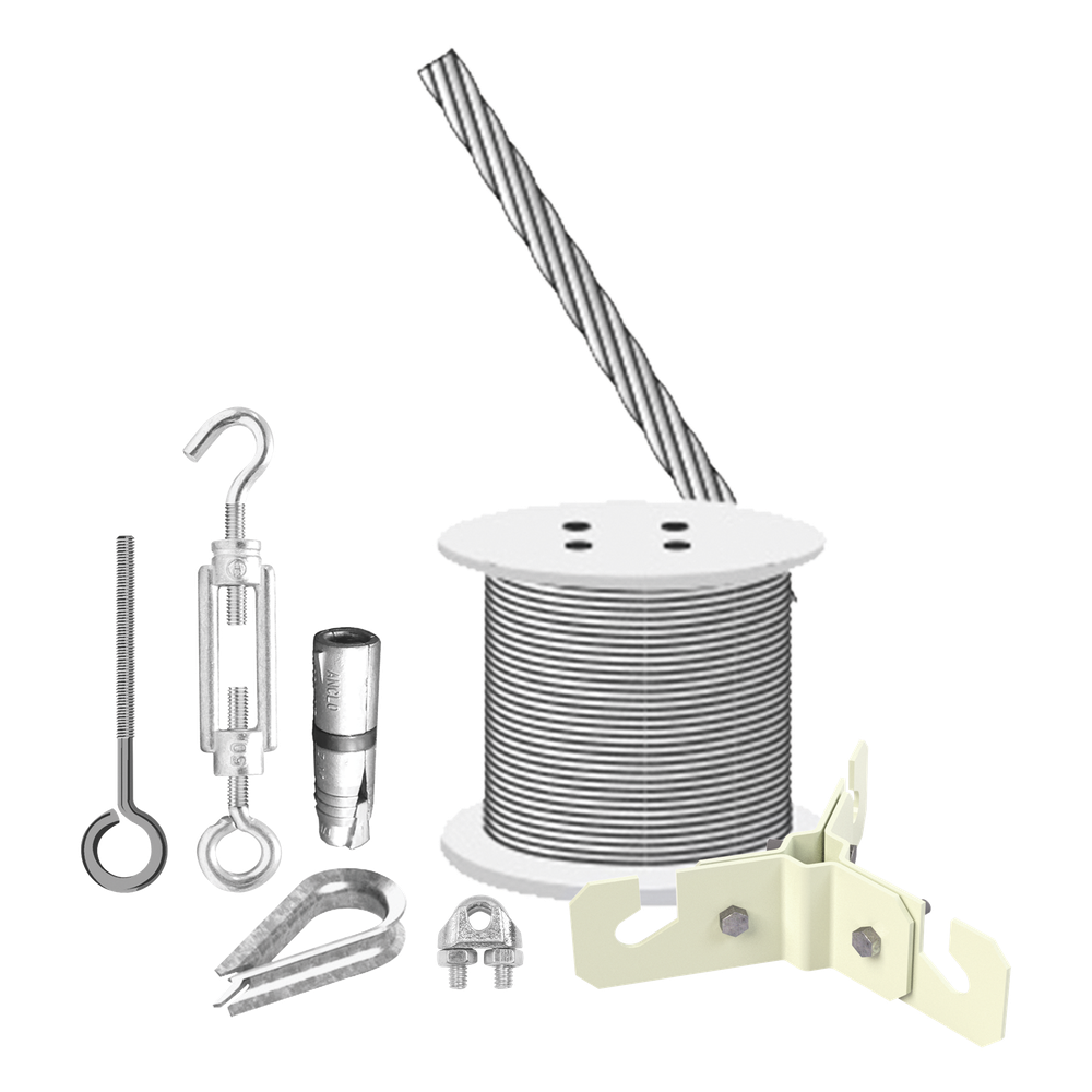 Kit de Sujeción de Mástil de 3 Metros a Piso de Concreto.