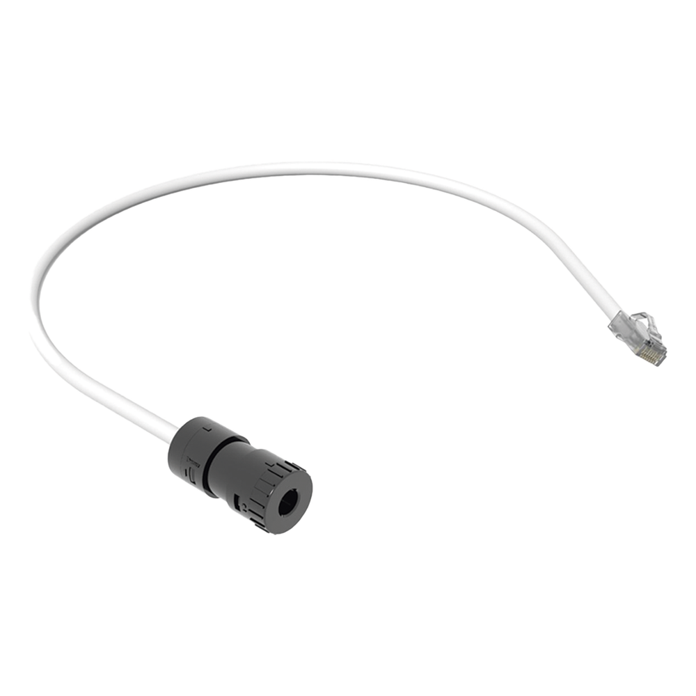 Cable de Conexión en Campo Jack a Plug RJ45, Categoría 6A, CMP (Plenum), 0.5 Metros (1.64 Pies), Color Blanco