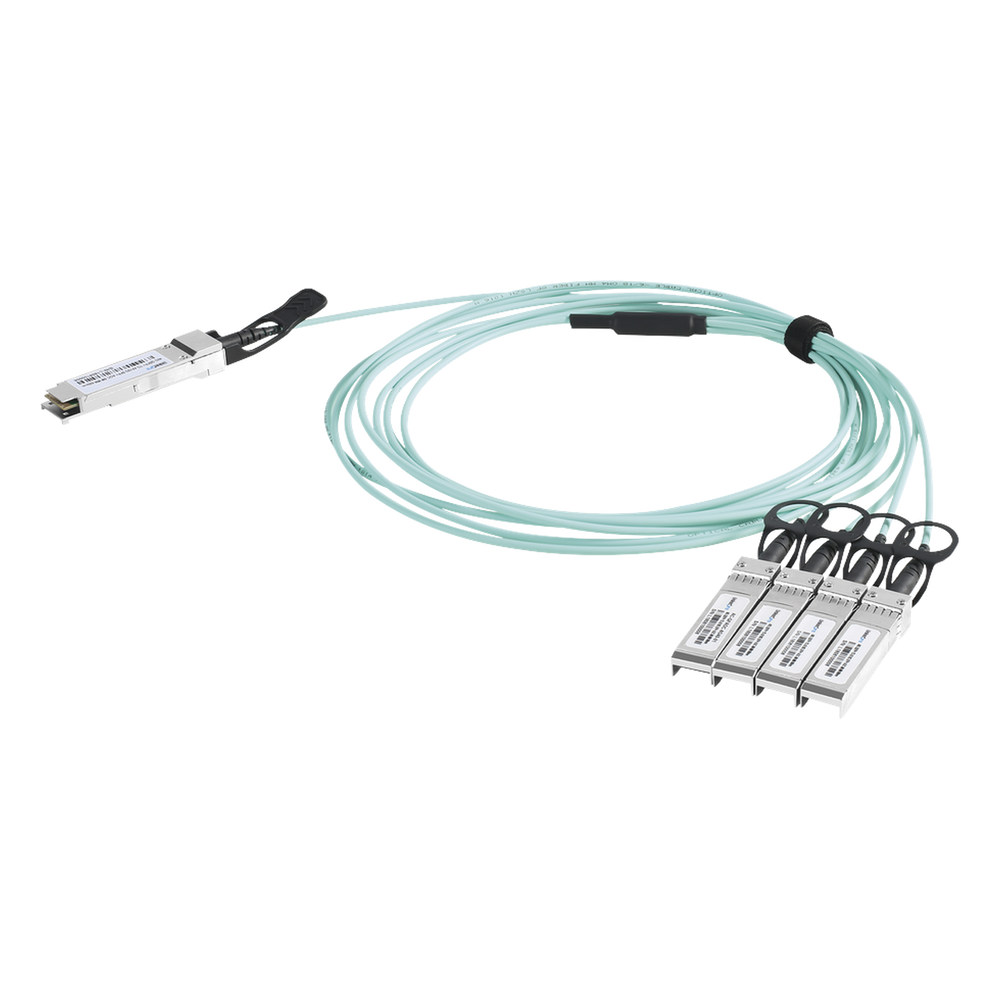 Cable AOC QSFP+ de 40 Gbps a 4x 10 Gbps / Cable de fibra óptica Activo / Longitud: 2 metros