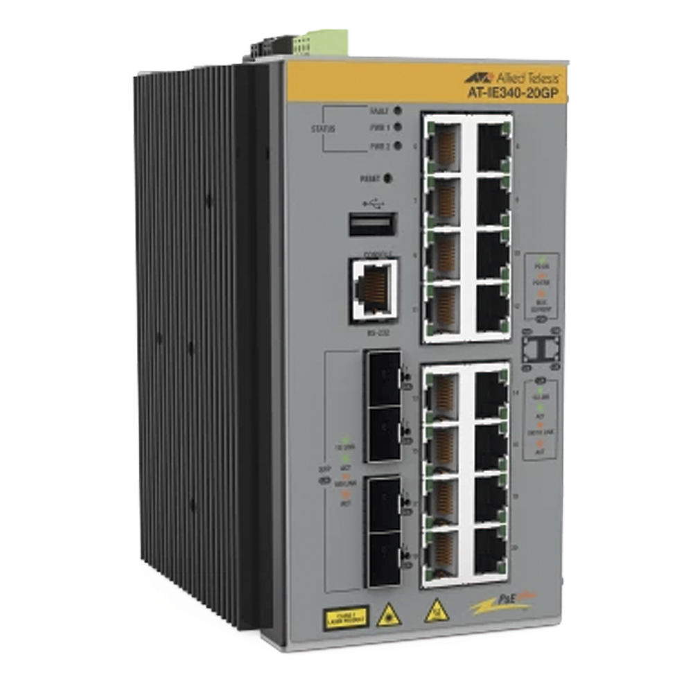 Switch Industrial Capa 3, 16x 10/100/1000T PoE+, 4x 100/1000X SFP (TAA compliant)