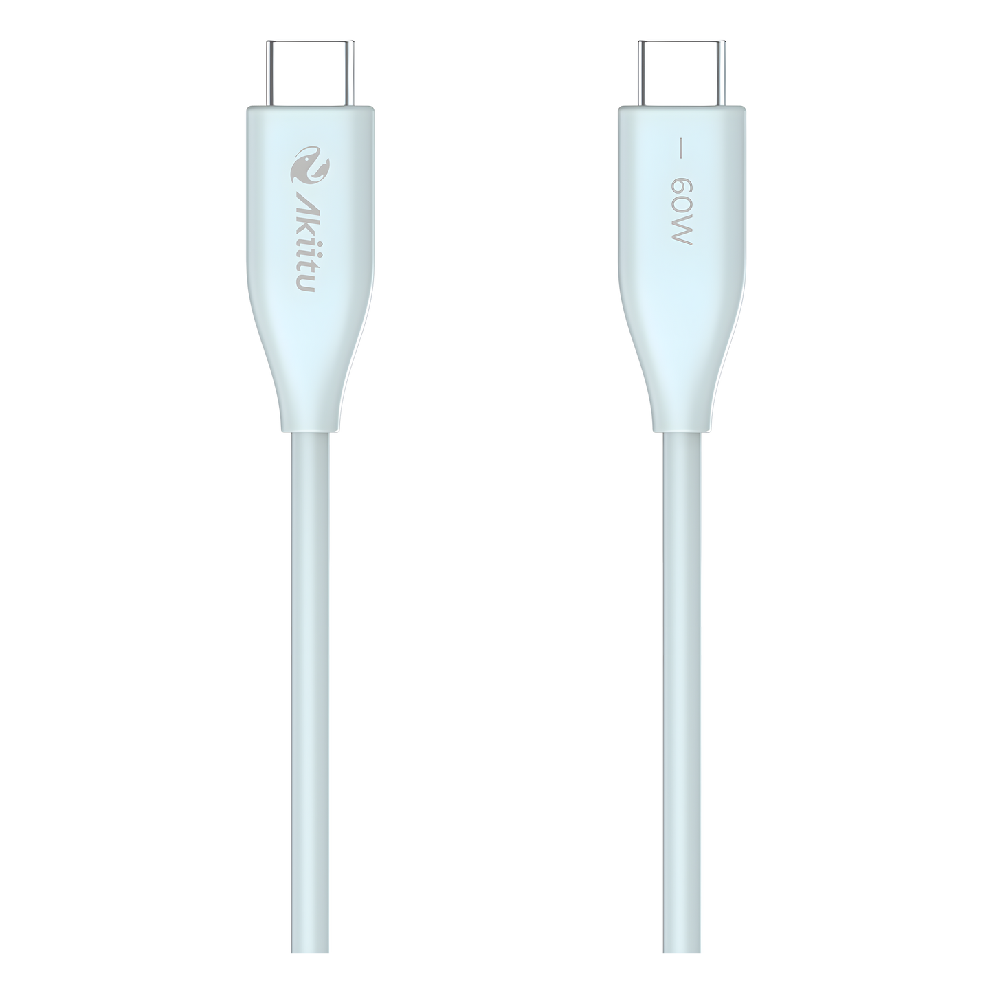 Cable de Carga USB-C a C / 1 Metro (3.28 Pies) / Tecnología GaN (Nitruro de Galio / Fast-Charging / Potencia 60W / Velocidad Transferencia 480 Mbps / Material Silicona No Tóxica / Conector Aluminio Anodizado