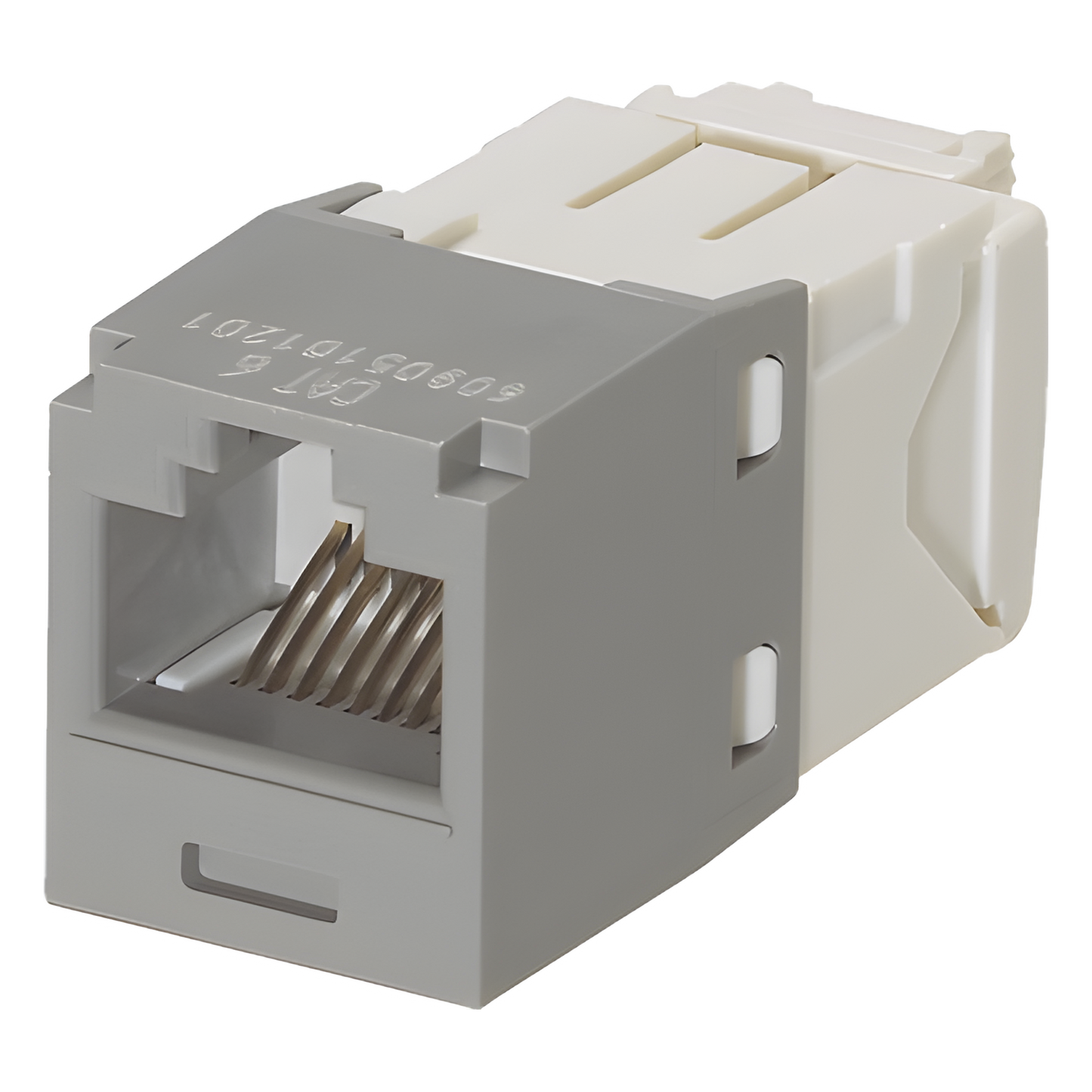 Conector Jack RJ45 Estilo TG, Mini-Com, Categoría 6, de 8 Posiciones y 8 Cables, Color Gris