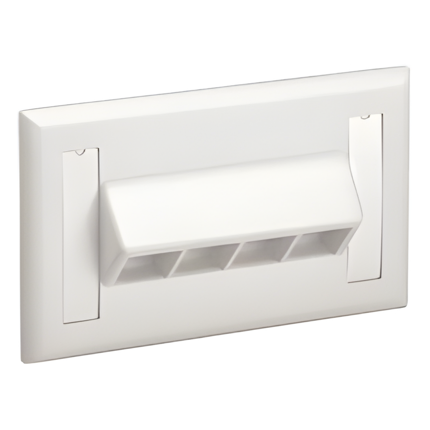 Placa de Pared Horizontal, Salida Para 4 Puertos Keystone, Con Espacios Para Etiquetas, Color Blanco Mate