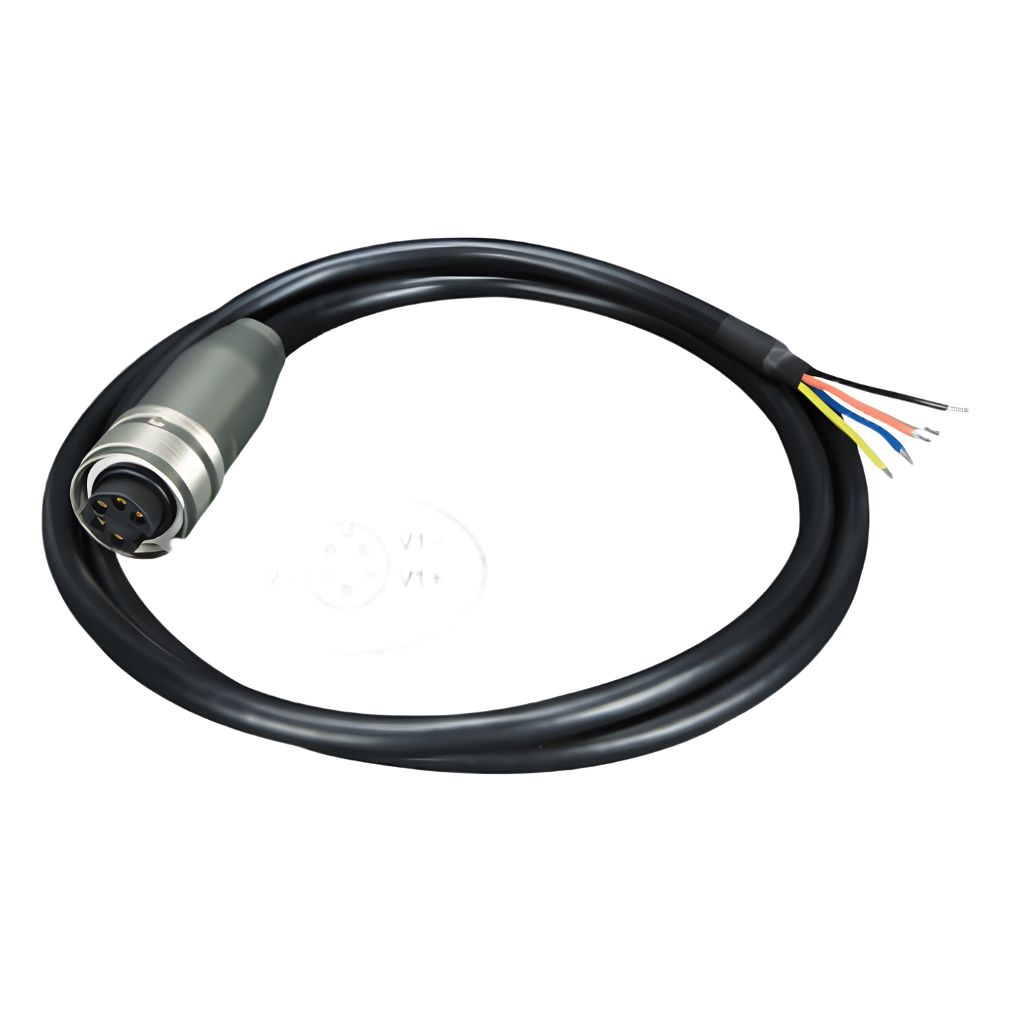 Cable de Alimentación de DC a M23 / Conector Hembra M23 de 5 Pines / Compatible con Switch Industrial M12 / Rango de Voltaje que Soporta 12 ~ 56V DC / Calibre 12 ~ 24 AWG