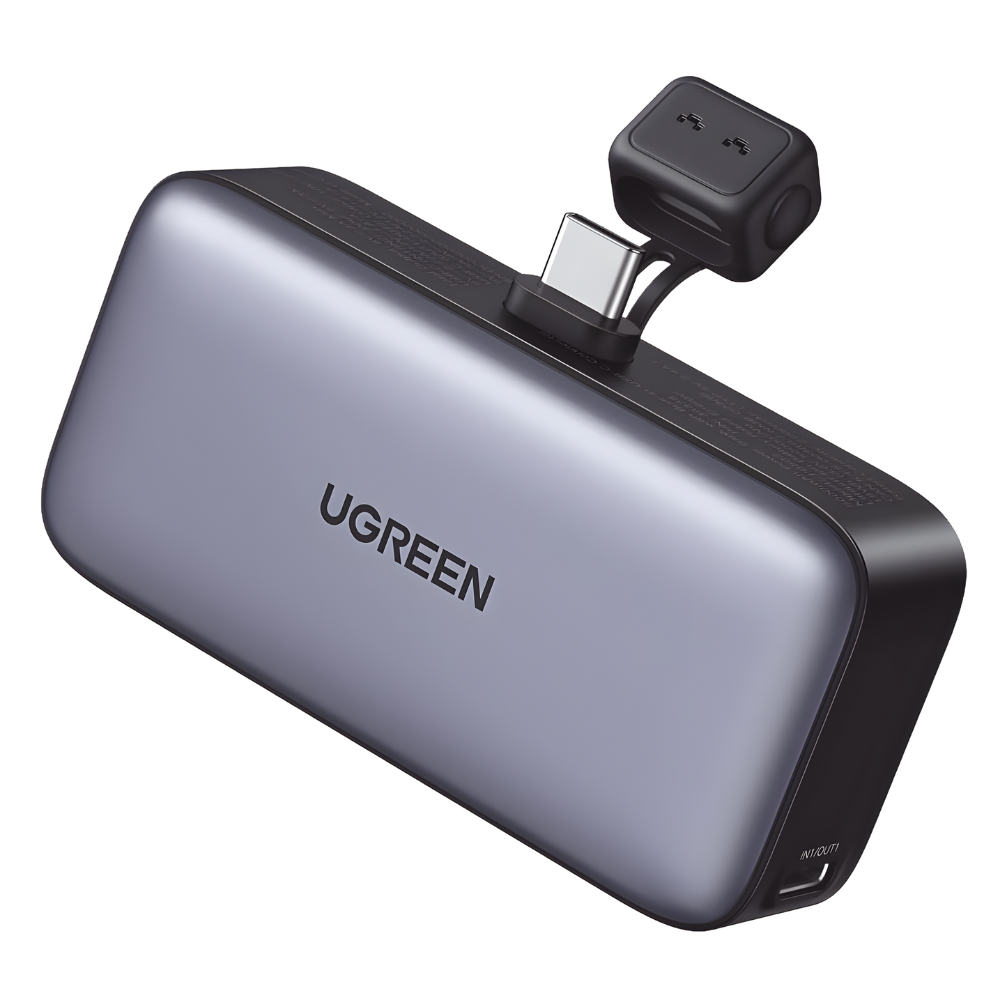 Power Bank 5000mAh | Conector USB-C Incorporado | 22.5W | Carga Rápida | Soporte Integrado | Pantalla Led | Compacto y Portatil | Compatible con iPhone 16 15 iPad Pro Galaxy Pixel..