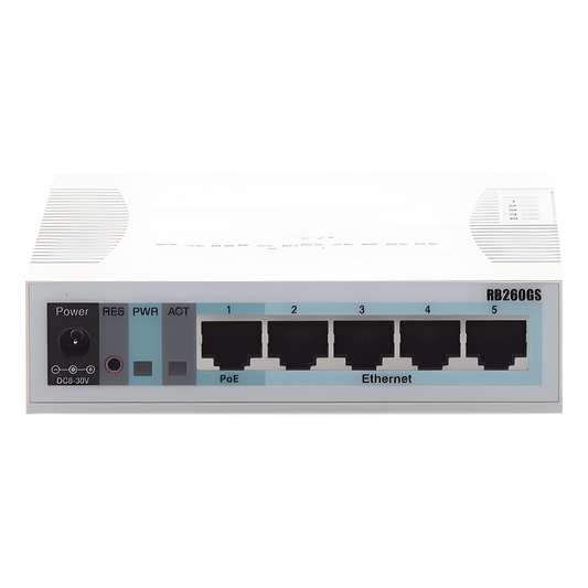 Switch Mikrotik 5 puertos Gigabit Ethernet y 1 SFP