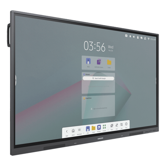Pantalla Interactiva 65" / Resolución 4K UHD (3840x2160) / Táctil IR / Brillo 400 nits / Android 13 / WiFi 5 y Bluetooth 5.2 / Compatible VESA 600x400