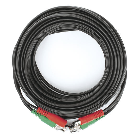 Cable Coaxial (BNC RG59) + Alimentación / SIAMES / 10 Metros (32.81 Pies) / 100% Cobre / Para Cámaras 4K / Uso Interior y Exterior