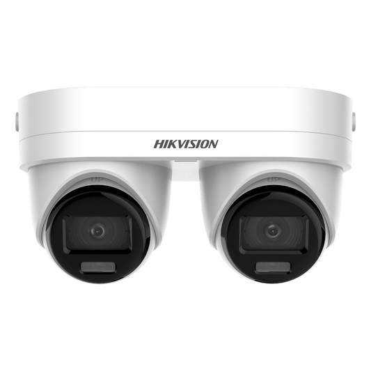 PanoVu Series / Lente Dual de 4 Megapixel / 2 Lentes Fijos de 2.8 mm / Recomendado para Pasillos o Esquinas / IP67 / IK10 / PoE / WDR 120 dB / Dual Light (30 mts IR + 30 Mts Luz Blanca) / Micrófono y Bocina Integrada / Micro SD / ACUSEEK