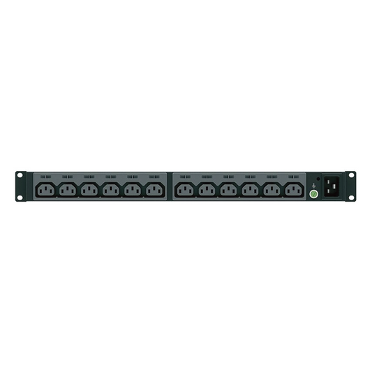 PDU Básico para Distribución de Energía, Enchufe de Entrada NEMA L6-20P, Con 13 Contactos C13, Instalación Horizontal de 19in, 1UR, 20 Amp, 220 Vca