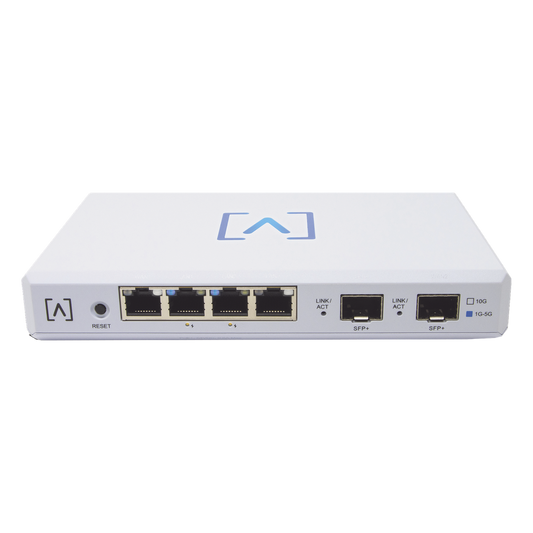 Router VPN / 4 puertos 10/100/1000/2500 Gbps (2 puertos PoE af/at) / 2 puertos SFP+ 10Gbps / Filtrado Avanzado DPI: Bloqueo de Contenido / Administración nube gratuita / Soporta UPnP