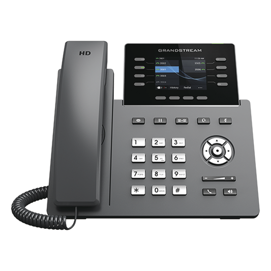 Teléfono IP Wi-Fi, Grado Operador, 8 líneas SIP con 4 cuentas, pantalla a color 2.8", puertos Gigabit, Bluetooth, PoE, codec Opus, IPV4/IPV6 con gestión en la nube GDMS