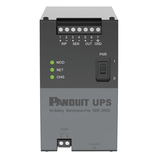 UPS Industrial de 100 Watts, 24 Vcd de Entrada, Instalación en Riel DIN Estándar de 35mm, Temperatura de operación de -40 a 60 ºC