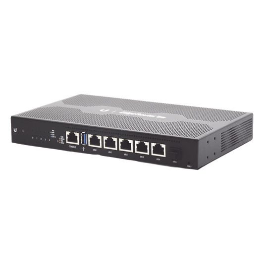 EdgeRouter 6 PoE pasivo 24 V, con 5 puertos 10/100/1000 Mbps + 1 puerto SFP, con funciones avanzadas de ruteo
