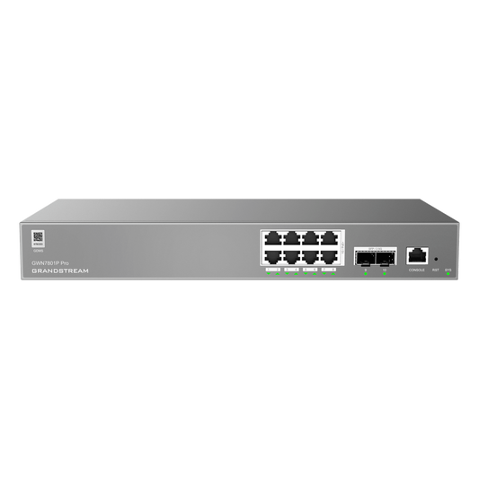Switch de Red Empresarial L2++ / Serie GWN7800 Pro / 8 Puertos Gigabit PoE 120W / 2 Puertos 2.5GG SFP / Gestión Cloud GDMS / VLAN 4K / QoS Avanzado / Seguridad Integral