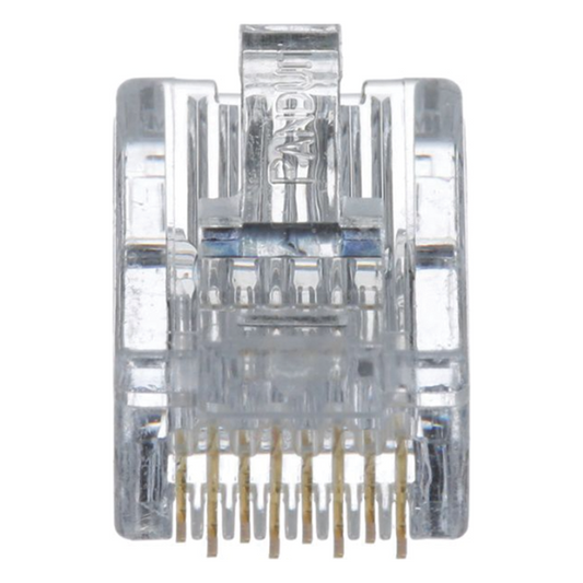Plug RJ45 Cat5e, Para Cable UTP de Calibres 24-26 AWG, Chapado en Oro de 50 Micras, Paquete de 100 Piezas