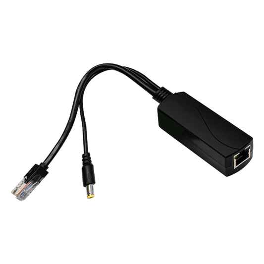 Splitter PoE / IEEE 802.3af/at / 30W / Puerto Gigabit / Salida DC 12V 2A / Indicadores LED / 95x26x20 mm (3.74x1.02x0.79 in)