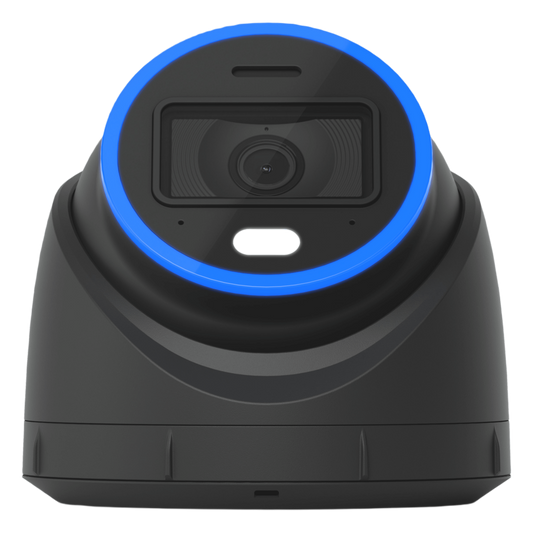 Cámara UniFi Protect Turret AI Negra / 4K(8MP) / Ángulo ultra-ancho 109.9 / Visión Nocturna IR 40 m / AI Avanzado: Reconocimiento de Rostros y Matrículas / LED p/color en la noche / Micrófono 2 vías / ranura Micro