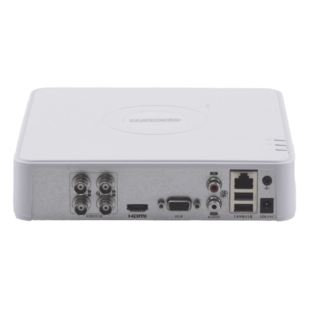 Audio Bidirieccional DVR 4 Canales TurboHD + 1 Canal IP / 2 Megapixel (1080p) Lite / Acusense Lite (Evita Falsas Alarmas) / 1 Bahía de Disco Duro / H.265+ / Salida de Vídeo Full HD