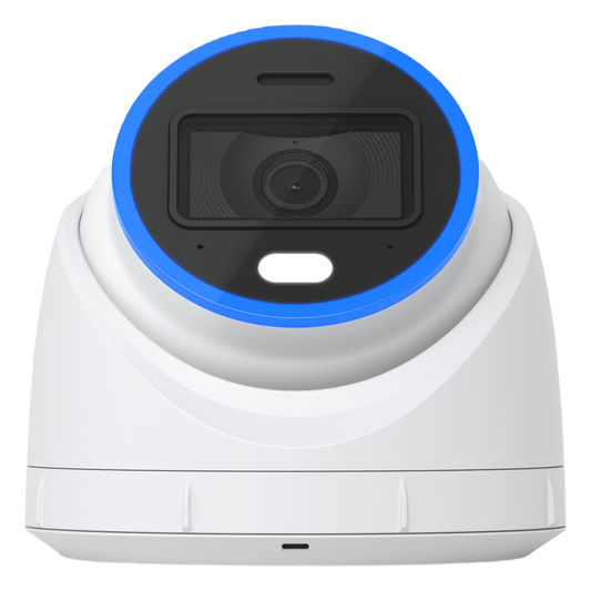 Cámara UniFi Protect Turret AI blanca / 4K(8MP) / Ángulo ultra-ancho 109.9 / Visión Nocturna IR 40 m / AI Avanzado: Reconocimiento de Rostros y Matrículas / LED para color en la noche / Micrófono 2 vías / ranura M