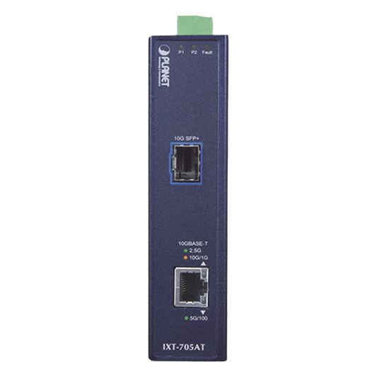 Convertidor de Medios Industrial Ethernet RJ45 10G/5G/2.5G/1G/100M a SFP+ 10GBASE-X