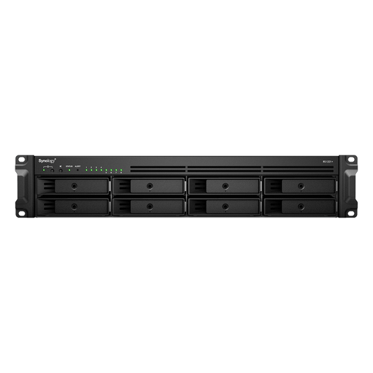 Servidor de Almacenamiento en Red RackStation RS1221+ | 8 Bahías | Expansión a 12 Bahías | CPU AMD Ryzen V1500B | 4 GB DDR4 ECC | RAID Soportado | 10/25GbE | Synology High Availability | Protección de Datos Integral.