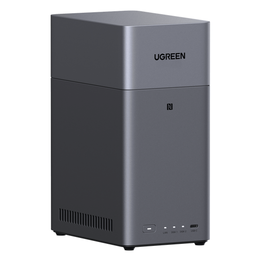 NAS UGREEN NASync DH2300 / Procesador RK3576 / 4GB / 32GB eMMC / 2 Bahías SATA / JBOD-Basic-RAID 0-RAID 1 / Puerto HDMI 4K / 1 GbE / USB 3.2 Gen 1 Type-C / Detección NFC