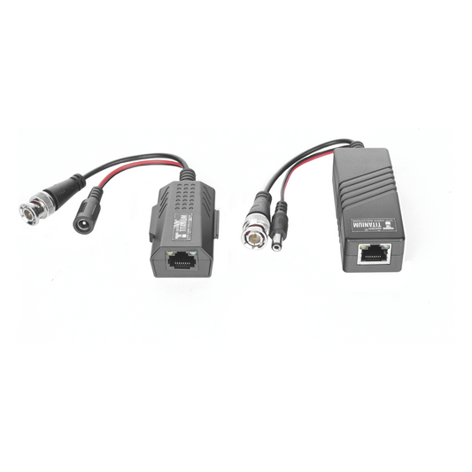 Kit de transceptores activos TURBO HD. Convierte 36/24 Vcc a 12 Vcc regulados, a través de cable UTP Cat5e / 6. Transmision de 200 m (Revisar tabla de resoluciones )