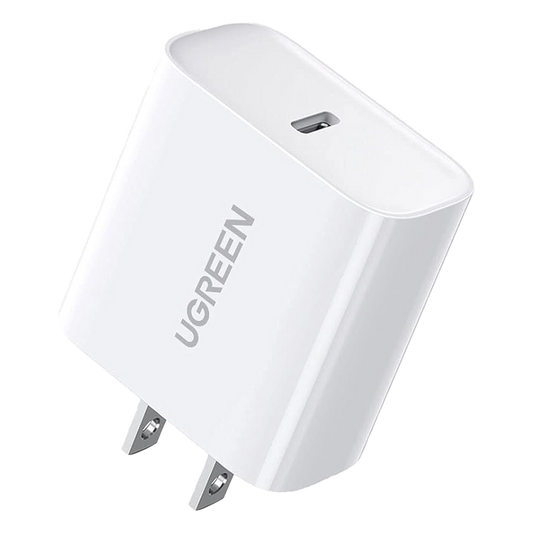 Cargador USB-C de 20W | 1 USB-C de Carga Rápida | QC4.0+ | PD3.0 | PPS | BC1.2| Carga Inteligente | Chip PWM | Múltiple Protección | Mayor Eficiencia Energética | Tamaño Compacto | Carcasa Ignifuga | Color Blanco.