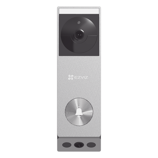 Doorbell de Batería Recargable con Transformador de 5Vcc o Panel Solar (Incluye Panel) / 3 megapíxel / Doble Lente / Protección IP65 / Audio de Dos Vías