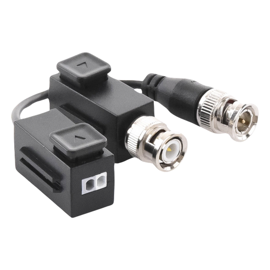 Kit de Transceptor (Balluns) TURBOHD con Boton Push / Hasta 8 MP (4K) / 100% Cobre / Soporta HD-TVI / AHD / CVI / CVBS / Audio por Coaxitron / Datos para Menu de Configurar de Cámaras