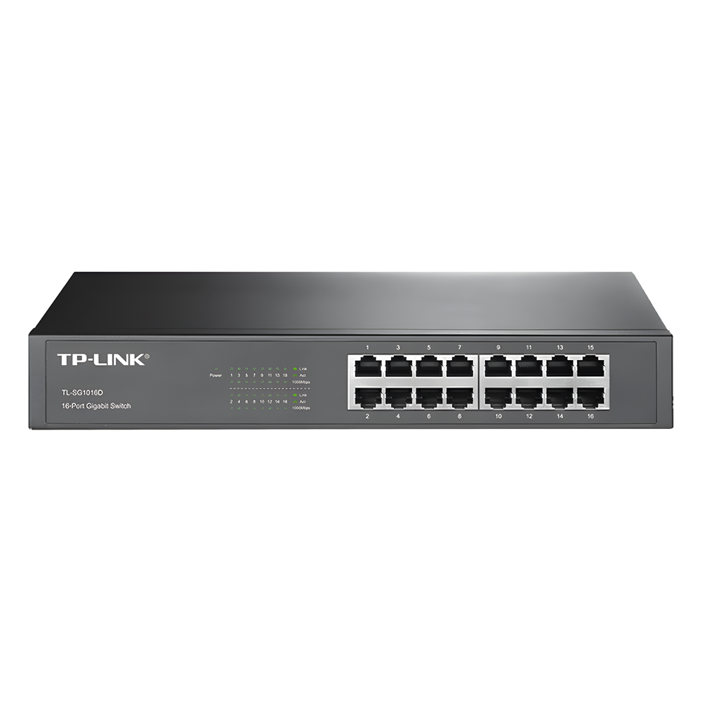 Switch Gigabit no administrable de 16 puertos 10/100/1000 Mbps para escritorio/rack