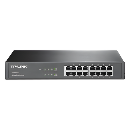 Switch Gigabit no administrable de 16 puertos 10/100/1000 Mbps para escritorio/rack