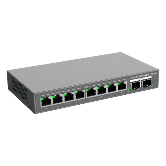 Switch L2 Lite Administrable de 10 Puertos / 8 Puertos Ethernet 2.5 Gigabits / 2 Puertos SFP+ 10 Gigabits / VLAN / QoS / Montaje en Escritorio o Pared / Compatible con GDMS