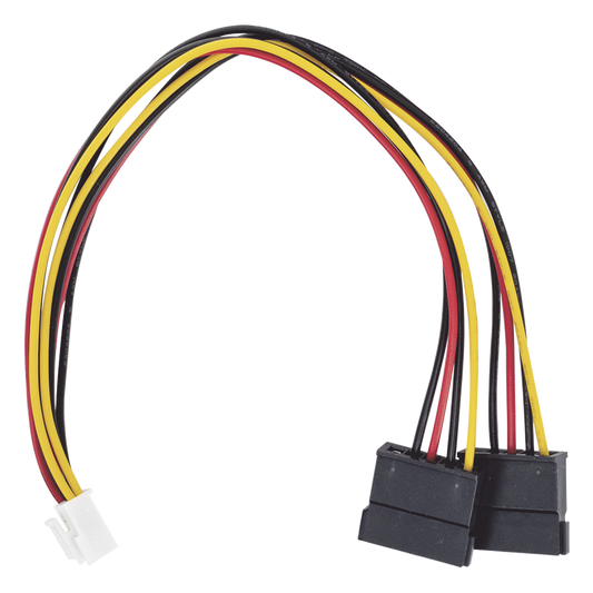 Cable Doble de Corriente SATA / Compatible con DVR's epcom / HIKVISION / 25 cms de Longitud