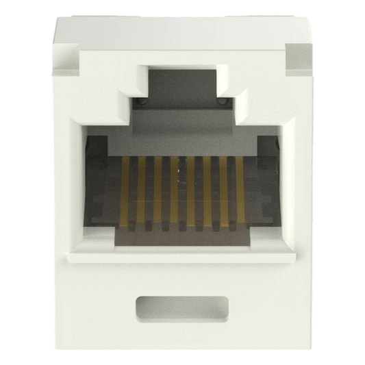 Conector Jack RJ45 Estilo TG, Mini-Com, Categoría 6A, Con Gel Resistente a la Corrosión, de 8 Posiciones y 8 Cables, Color Blanco Mate