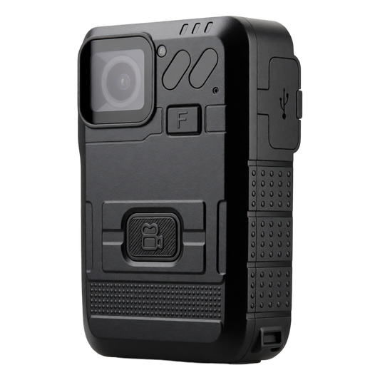 Body Camera para Seguridad, Video Full HD, Descarga de Vídeo automática con estación, Pantalla TFT con indicador de batería y memoria.