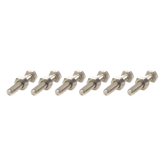 Paquete de 6 tornillos con tuercas de acero inoxidable 1/4 x 1 1/4”.