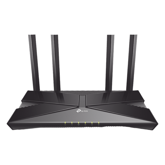 Router WiFi 6 doble banda AX 1800 Mbps / MU-MIMO y OFDMA / 1 Puerto WAN 10/100/1000 Mbps / 4 Puertos LAN 10/100/1000 Mbps / 4 Potentes Antenas / Compatible con EasyMESH