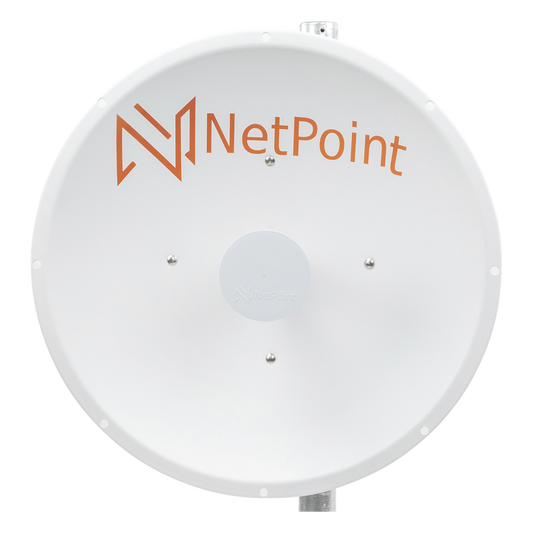 Antena Direccional de alto rendimiento / diámetro de 60 cm / 4.9-6.4 GHz / Ganancia 30 dBi / SLANT de 45 ° y 90 ° / Ideal para 30 km / Conector N-Hembra / Montaje y jumpers incluidos.
