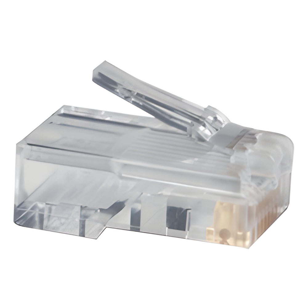 Plug RJ45 Cat5e, Para Cable UTP Calibre 22 a 26 AWG, Chapado en Oro de 50 Micras